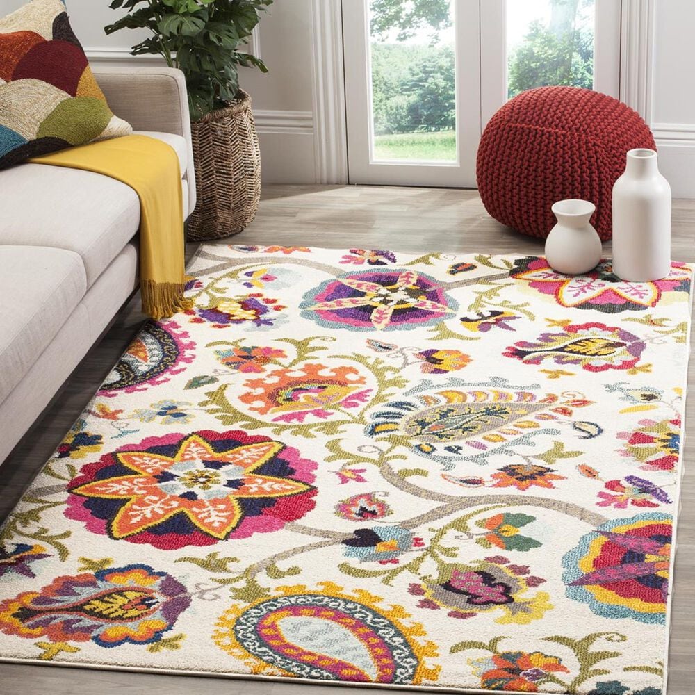 Safavieh Monaco MNC229A-5 5"1" x 7"7" Ivory/Multi Area Rug, , large