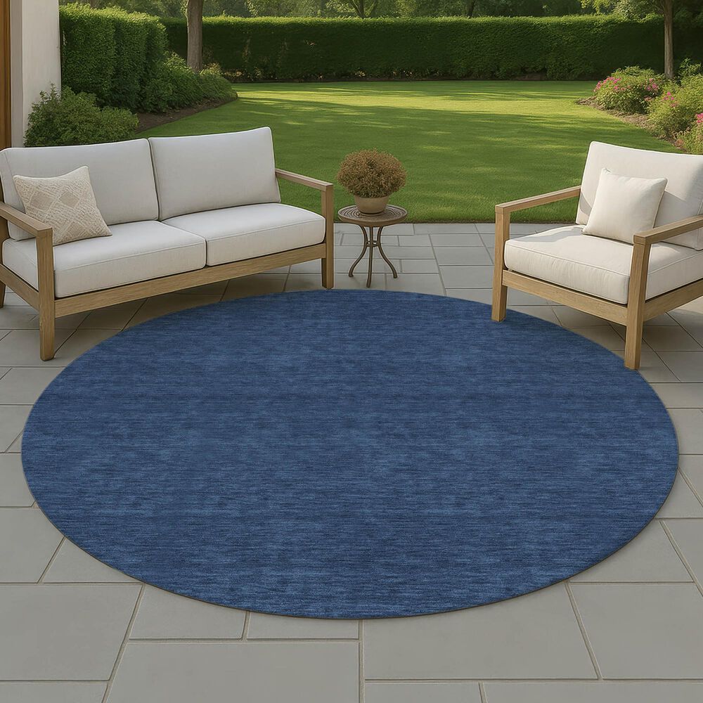 Dalyn Rug Company Soft Essentials Solid Navy 8' Round Area Rug, , large