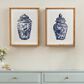 Creative Coop Stellan 27.5" x 21.75" Ginger Jar Wall Art in Blue (Set of 2), , large
