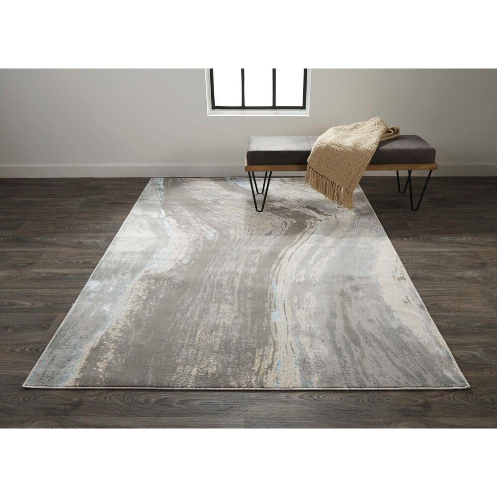 Feizy Azure 3&#39;11&quot; x 6&#39; Gray and Silver Area Rug, , large
