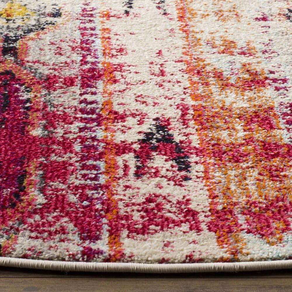 Safavieh Monaco MNC222D-5R 5&#39; Round Magenta/Multi Area Rug, , large