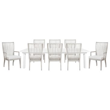 Furniture Worldwide Miller and Bowen 9-Piece Rectangle Dining Set in Rustic Oak and Weathered Gray, , large