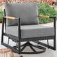 Hearth and Haven Crown Outdoor Patio Swivel Glider Lounge Chair in Gray, , large