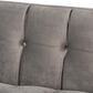 Baxton Studio Ambra Stationary Sofa in Grey Velvet, , large