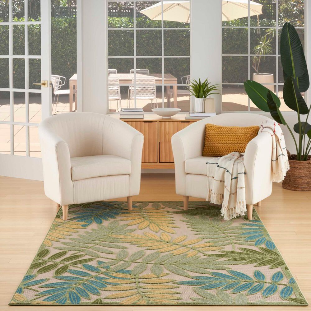 Nourison Aloha Nature 10&#39; x 14&#39; Green and Multicolor Indoor/Outdoor Area Rug, , large