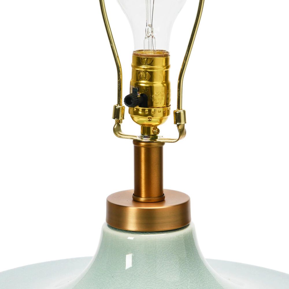 Teak Interiors Shoreline Ceramic Table Lamp in Aqua and Gold, , large