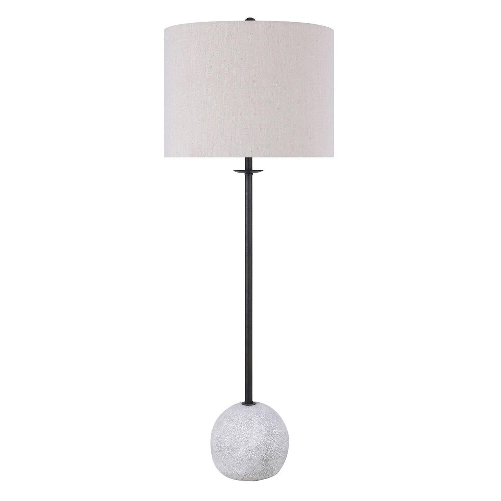 Grandview Gallery Buffet Lamp in Raw Concrete and Black Metal, , large