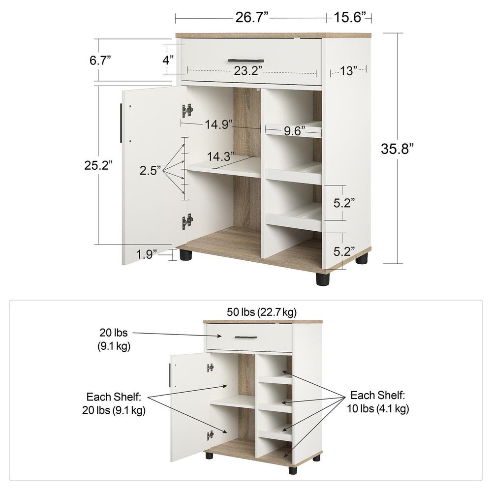 DHP Mirra Bar Cabinet in White, , large