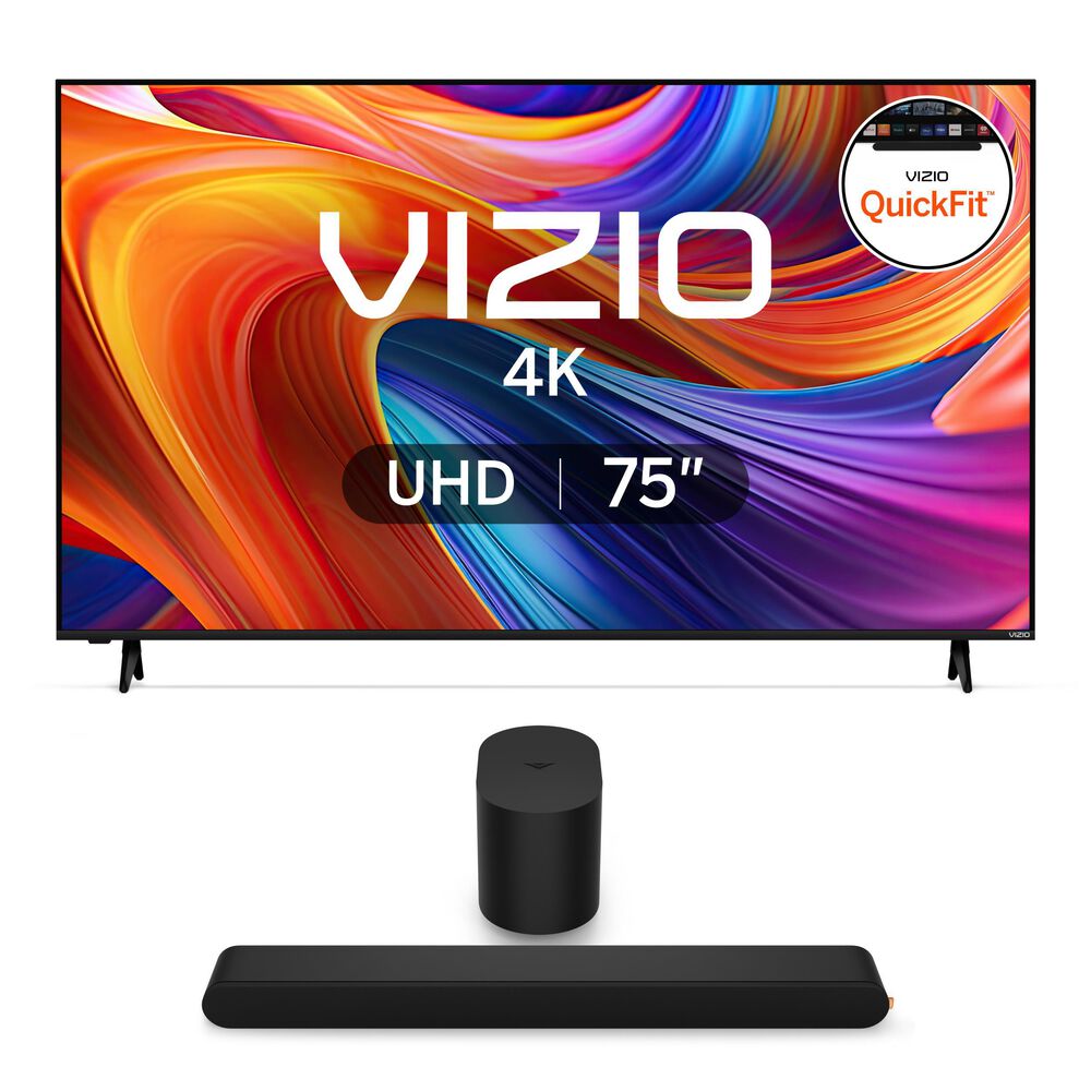 VIZIO 75 4K HDR Smart TV w/ 2.1 Soundbar, , large