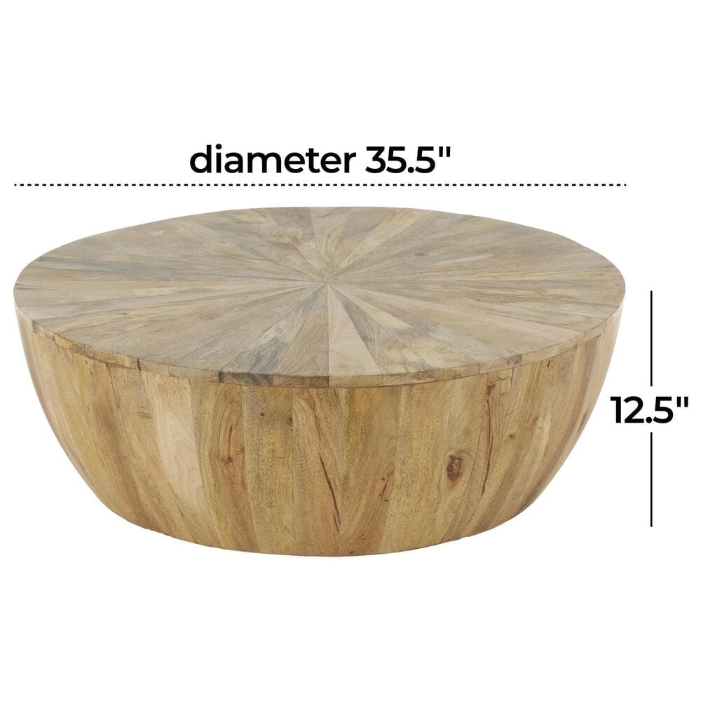 Maple and Jade Round Coffee Table in Brown, , large