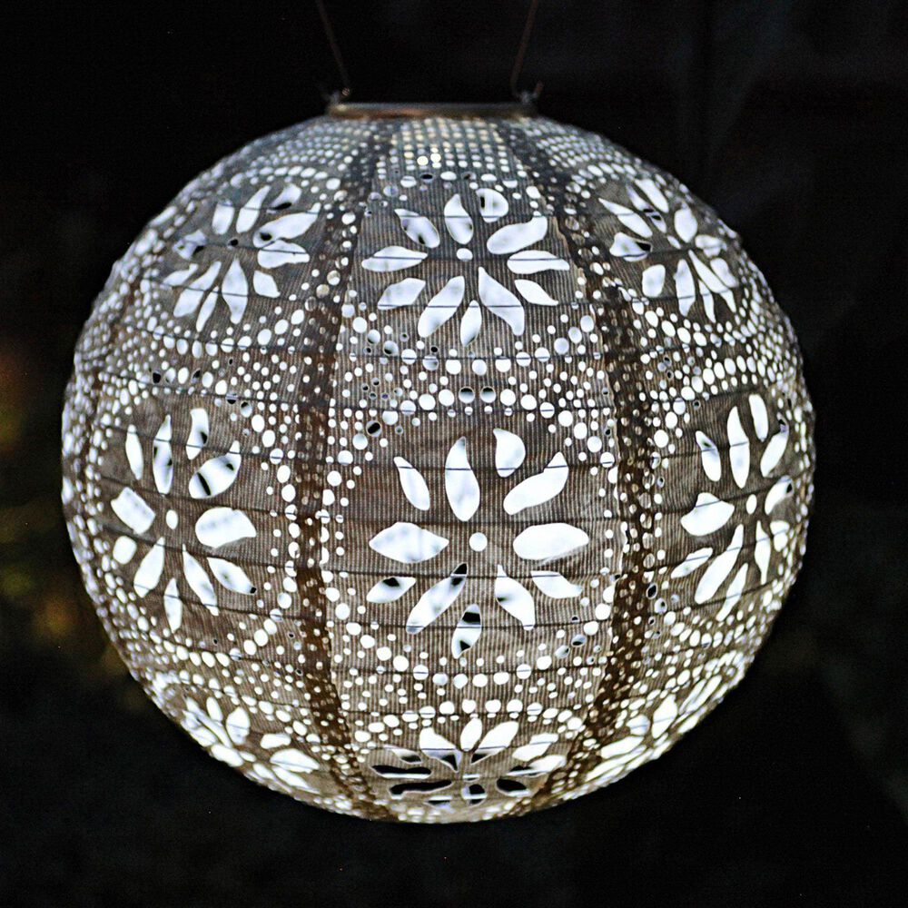 Allsop Soji Stella Boho Globe Solar Lantern in Pearl, , large
