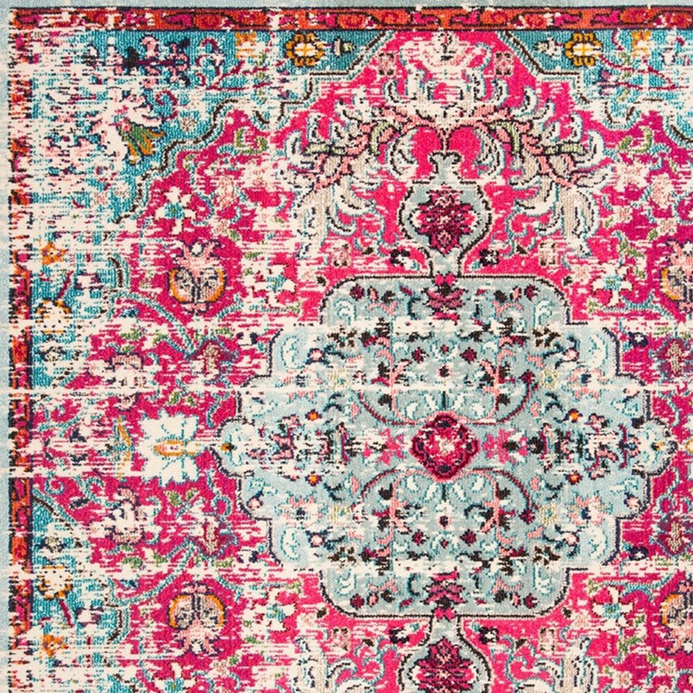 Safavieh Madison MAD447R 5&#39; Square Fuchsia and Teal Area Rug, , large