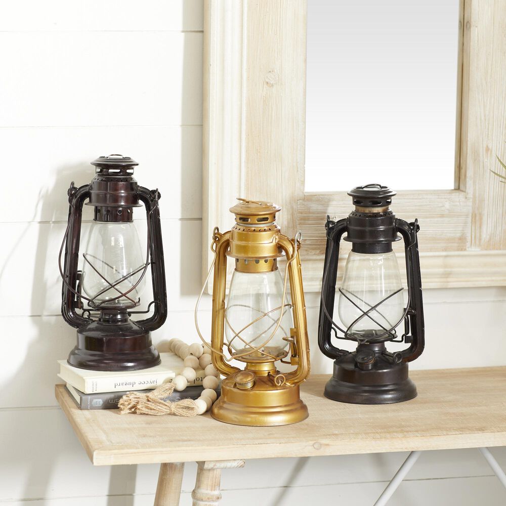 Maple and Jade 19&quot; x 6&quot; Coastal Metal Lantern in Multicolor &#40;Set of 3&#41;, , large
