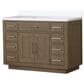 Lexora Home Abbey 48" Single Bathroom Vanity in Grey Oak with 2 cm White Cultured Marble Top and Rectangular Sink, , large