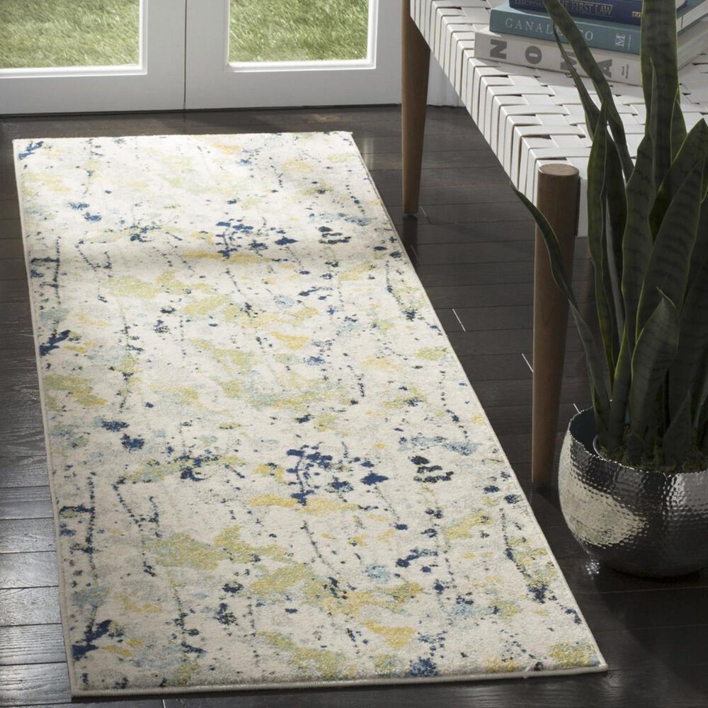 Safavieh Evoke EVK284C 2&#39;2&quot; x 7&#39; Ivory and Yellow Runner, , large