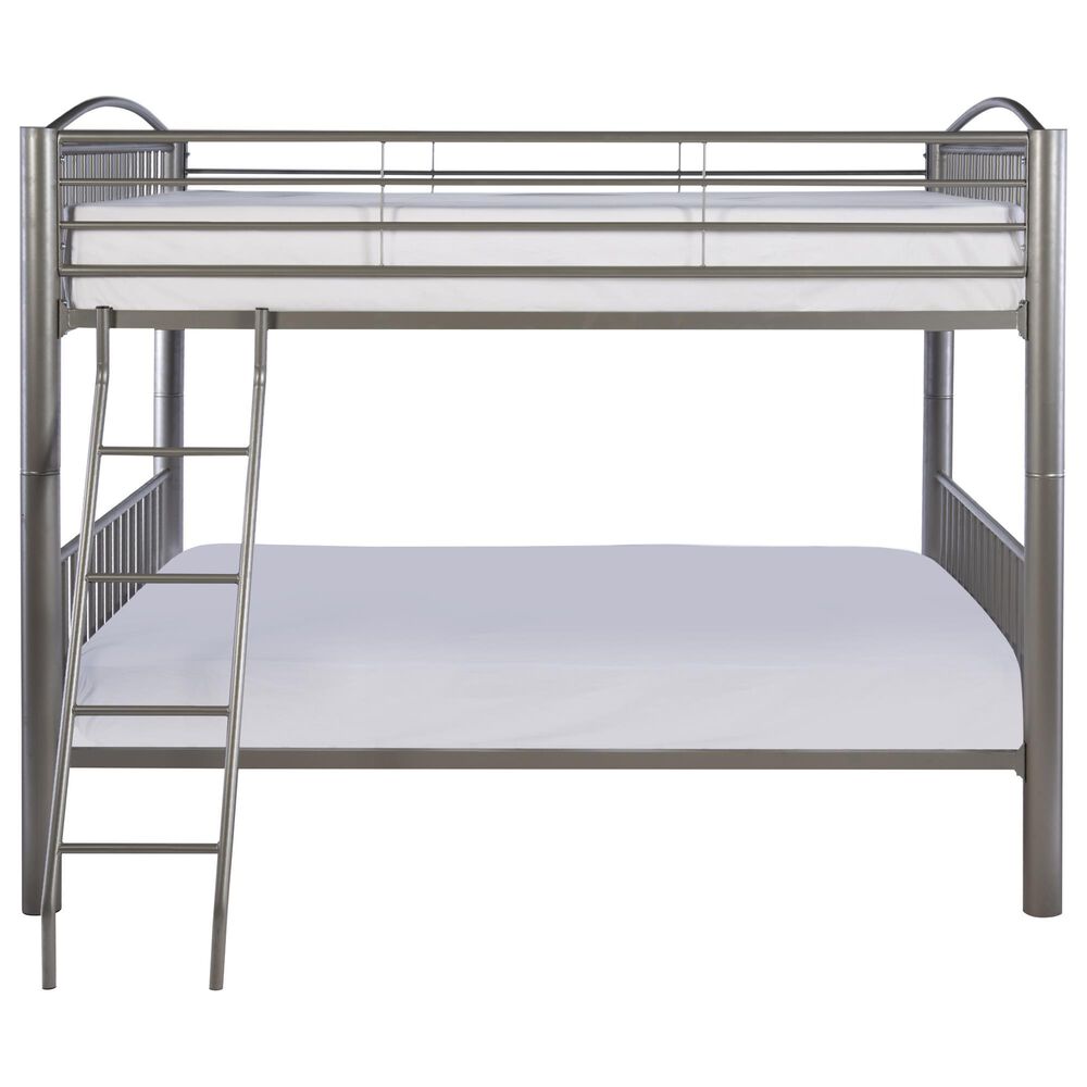 Linon Home Decor Heavy Full Over Full Bunk Bed in Pewter, , large