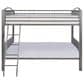 Linon Home Decor Heavy Full Over Full Bunk Bed in Pewter, , large