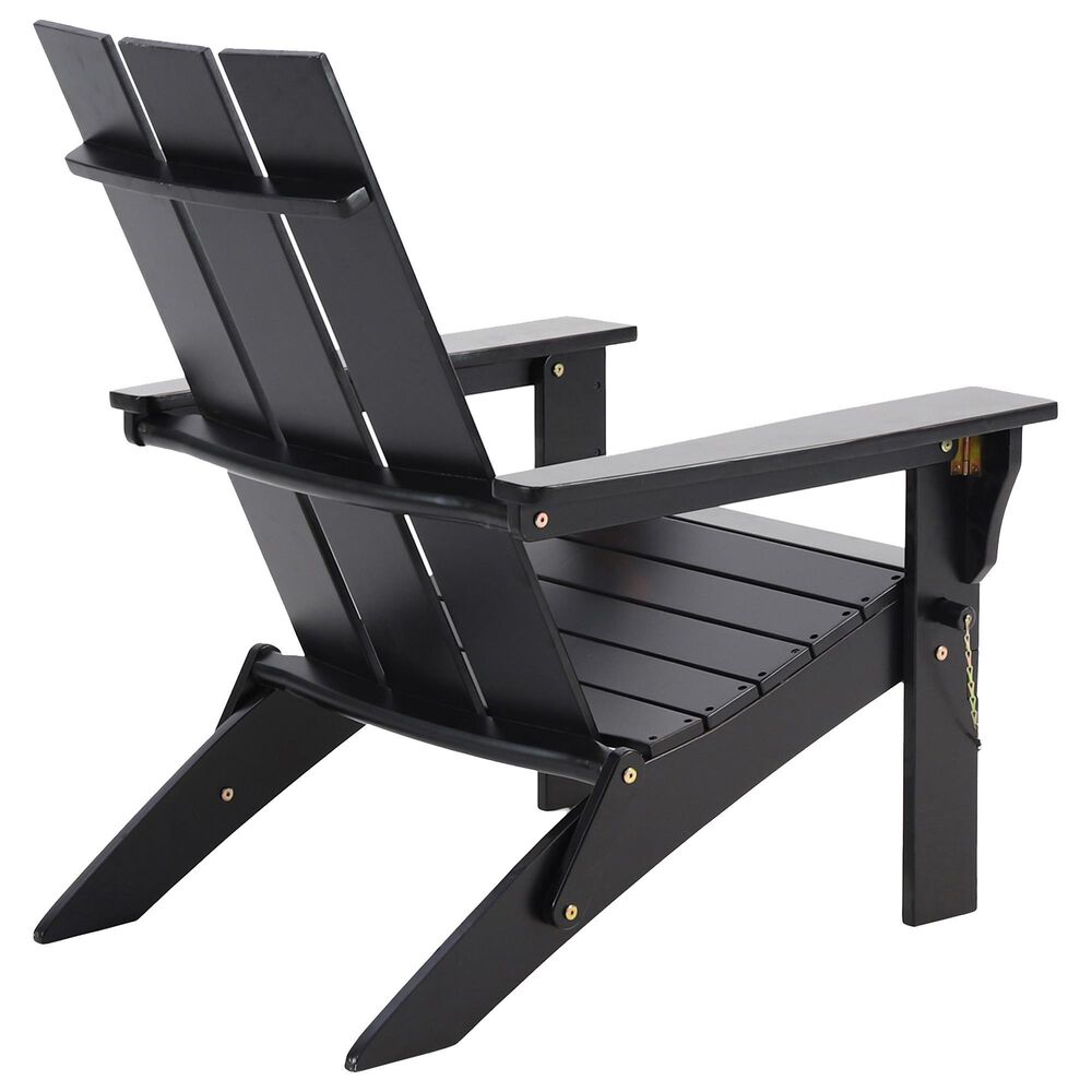 Hearth and Haven Zuma Outdoor Foldable Adirondack Chair in Black, , large
