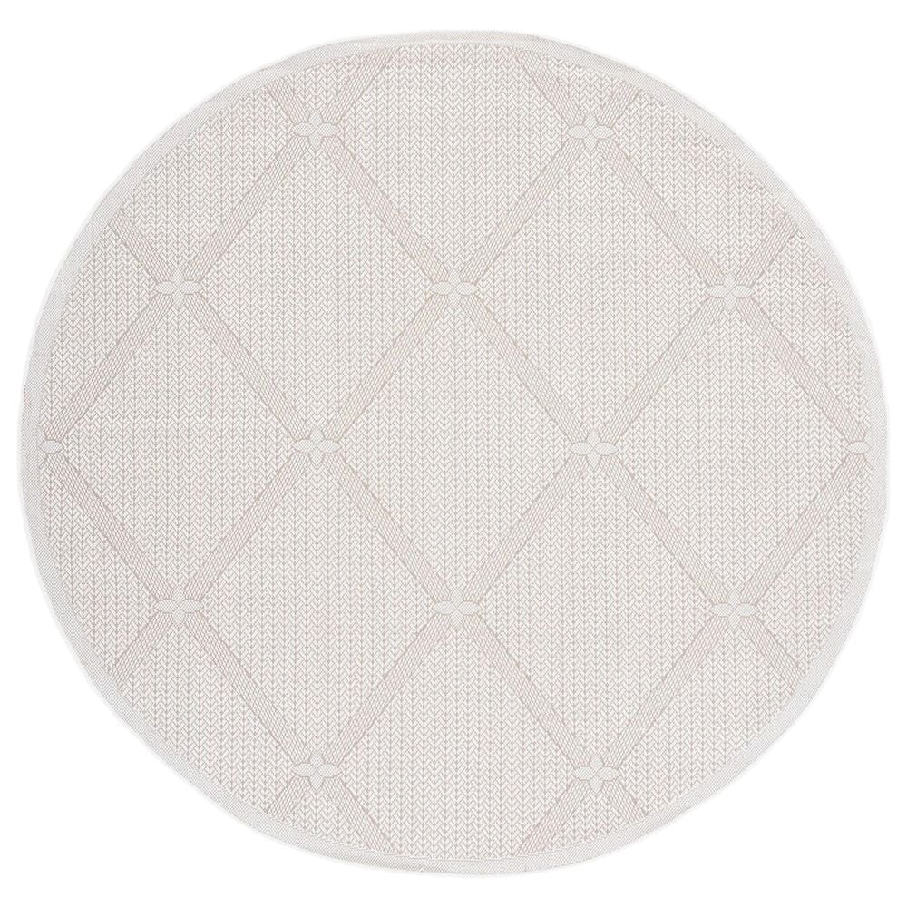 Safavieh Bermuda 5" Round Cream and Beige Indoor/Outdoor Area Performance Rug, , large