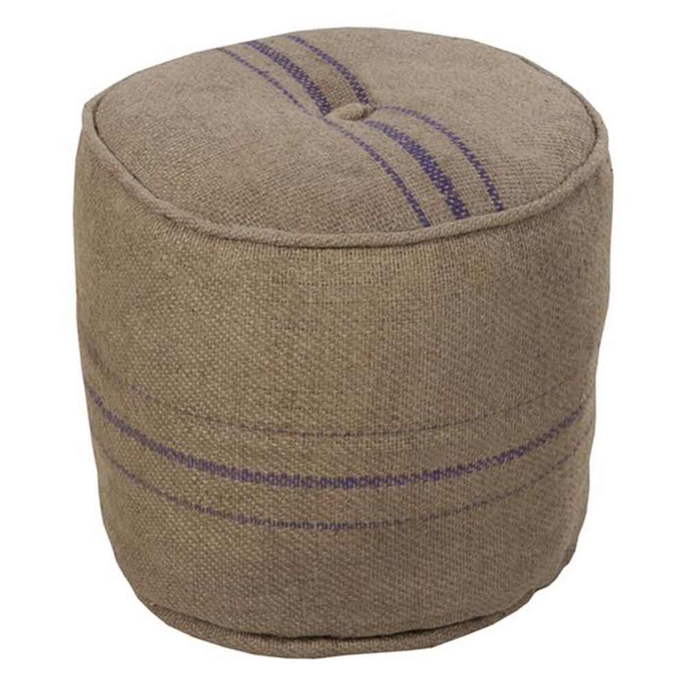Surya Inc 18" x 18" Pouf in Desert Sand and Aquamarine, , large