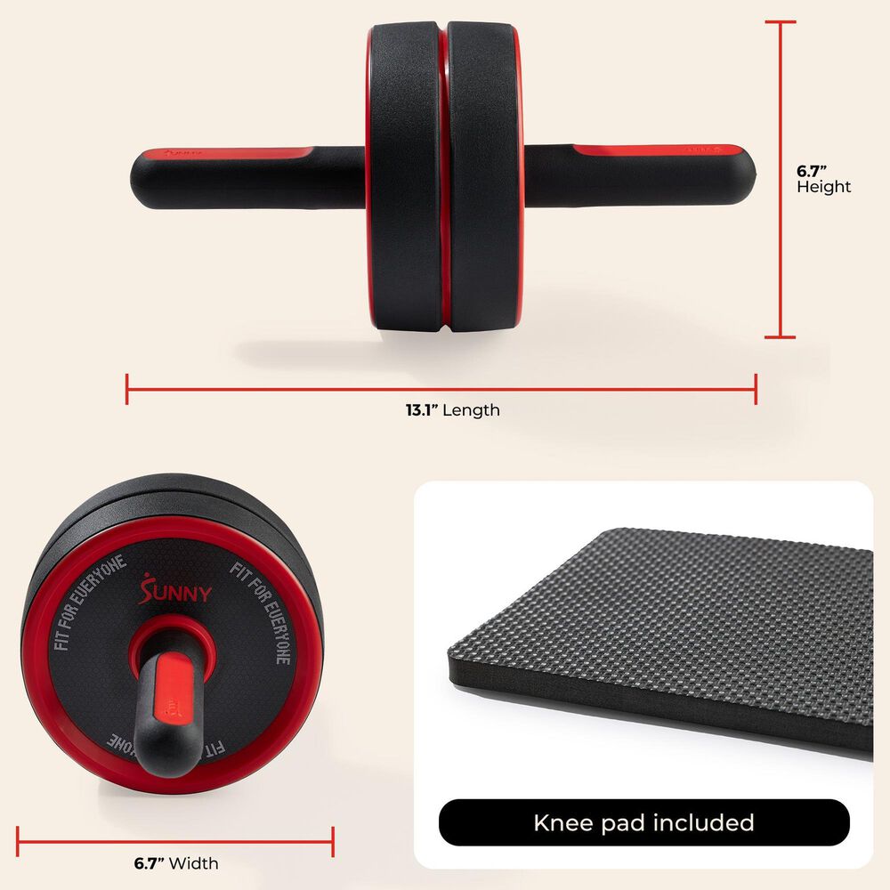 Sunny Health &amp; Fitness Ab Roller Wheel in Black and Red, , large