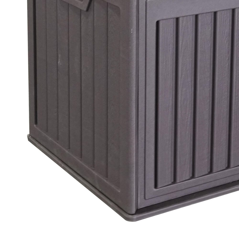 Hearth and Haven Outdoor Deck Box with Side Handles and Lockable Storage Containers in Brown, , large