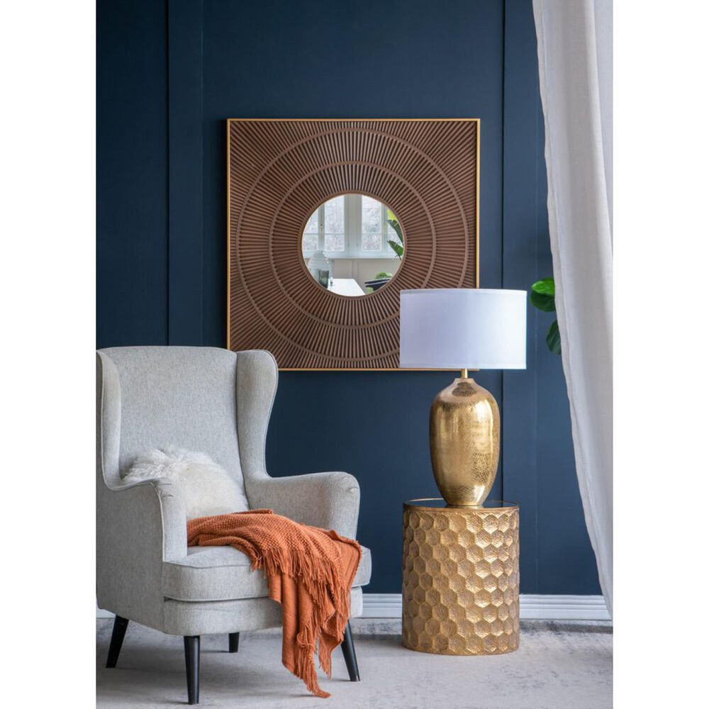 A&amp;B Home Anita Table Lamp with Collapsible Shade in Gold, , large