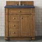 James Martin Vanities Bristol 30" Single Bathroom Vanity in Saddle Brown with 3 cm Charcoal Soapstone Quartz Top and Rectangular Sink, , large