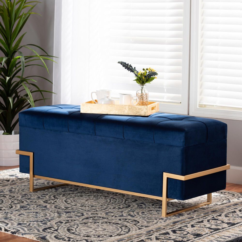 Baxton Studio Parker Storage Ottoman in Navy Blue, , large