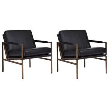Ashley Puckman Accent Chair in Black (Set of 2), , large