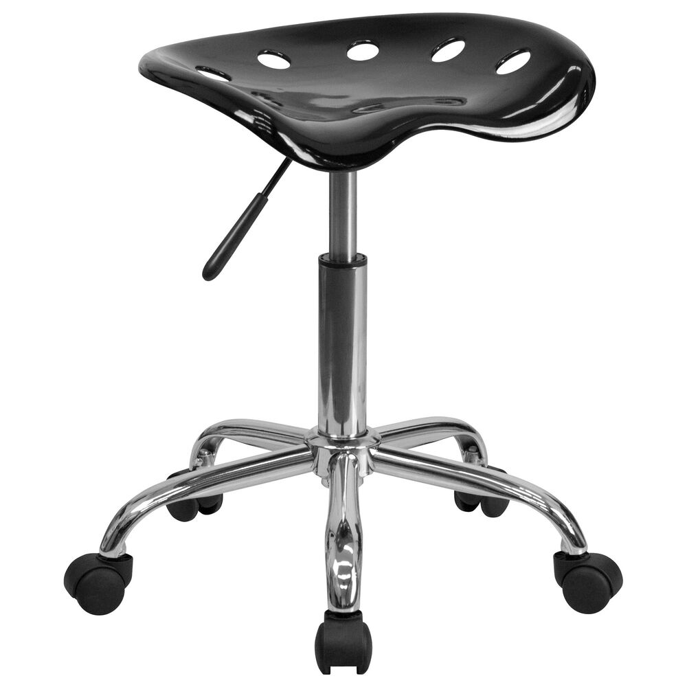 Flash Furniture Vibrant Tractor Seat Stool in Black, , large