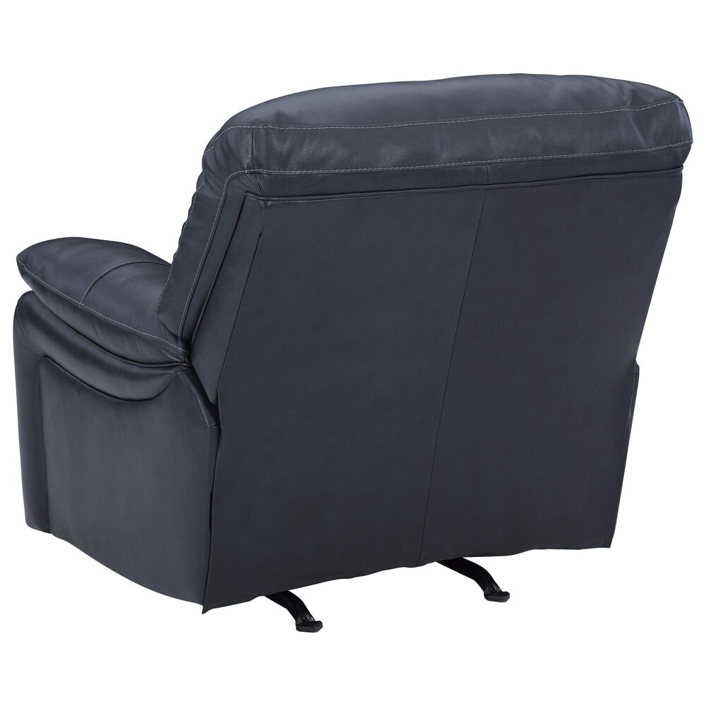 Ashley Leesworth Leather Power Reclining Sofa and Recliner Set in Ocean, , large