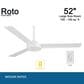 Minka-Aire Roto 52" Ceiling Fan in Flat White, , large