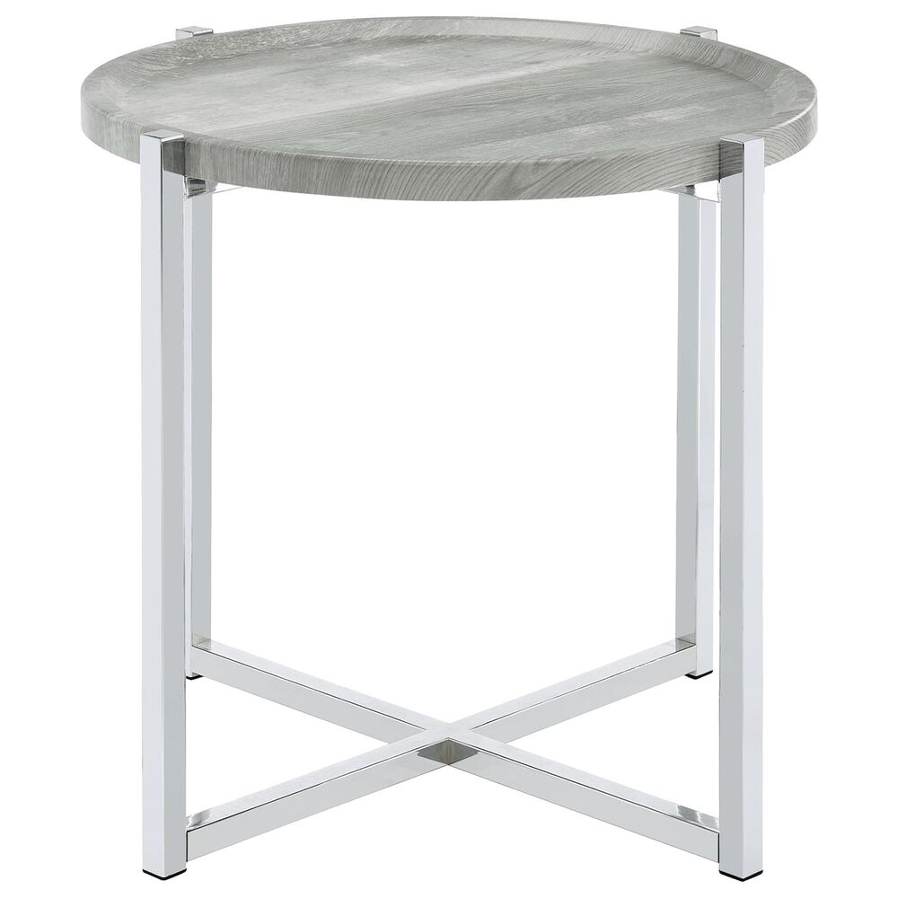 Mayberry Hill Landry Table Set in Grey and Chrome &#40;Set of 3&#41;, , large