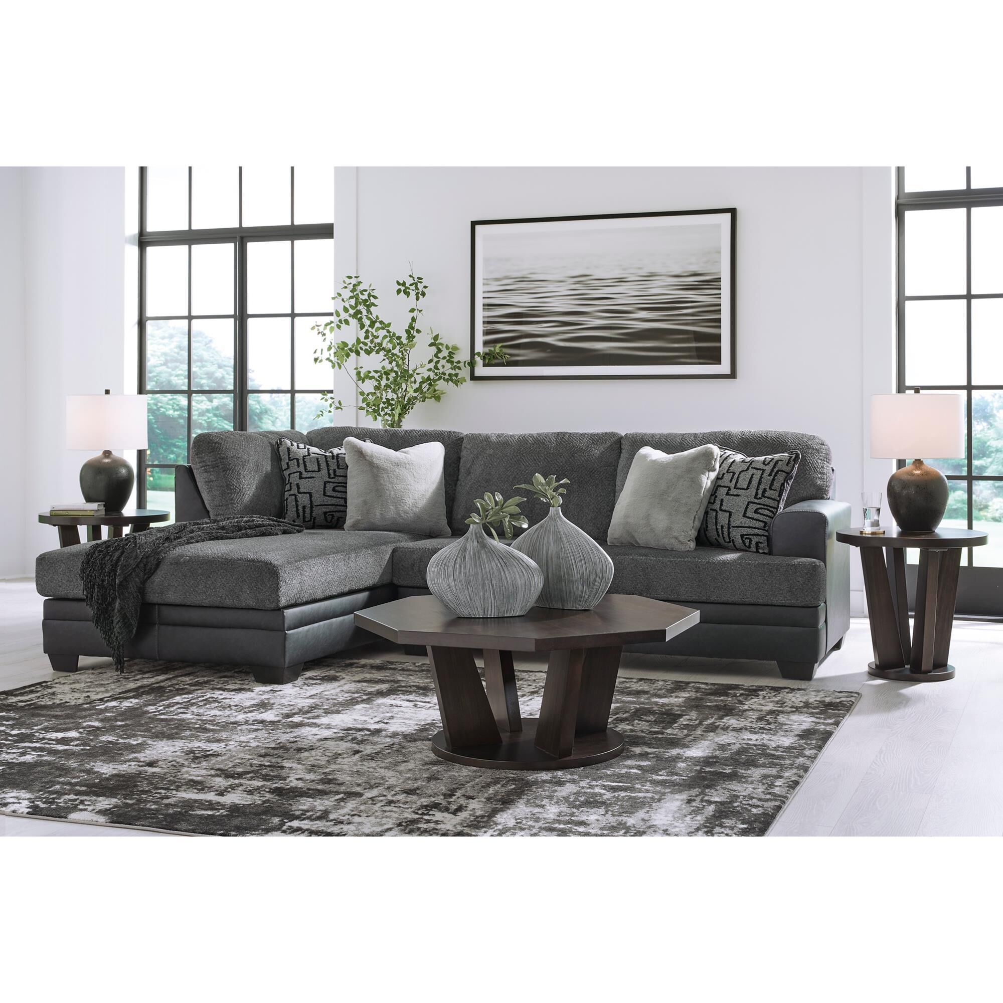 アメリカ家具Ashley バーチェア　グレー2 Ashley 2-Piece Sectional in Brixley Pier Graphite