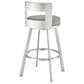 Blue River Flynn 30" Swivel Bar Stool with Light Gray Cushion in Brushed Stainless Steel, , large