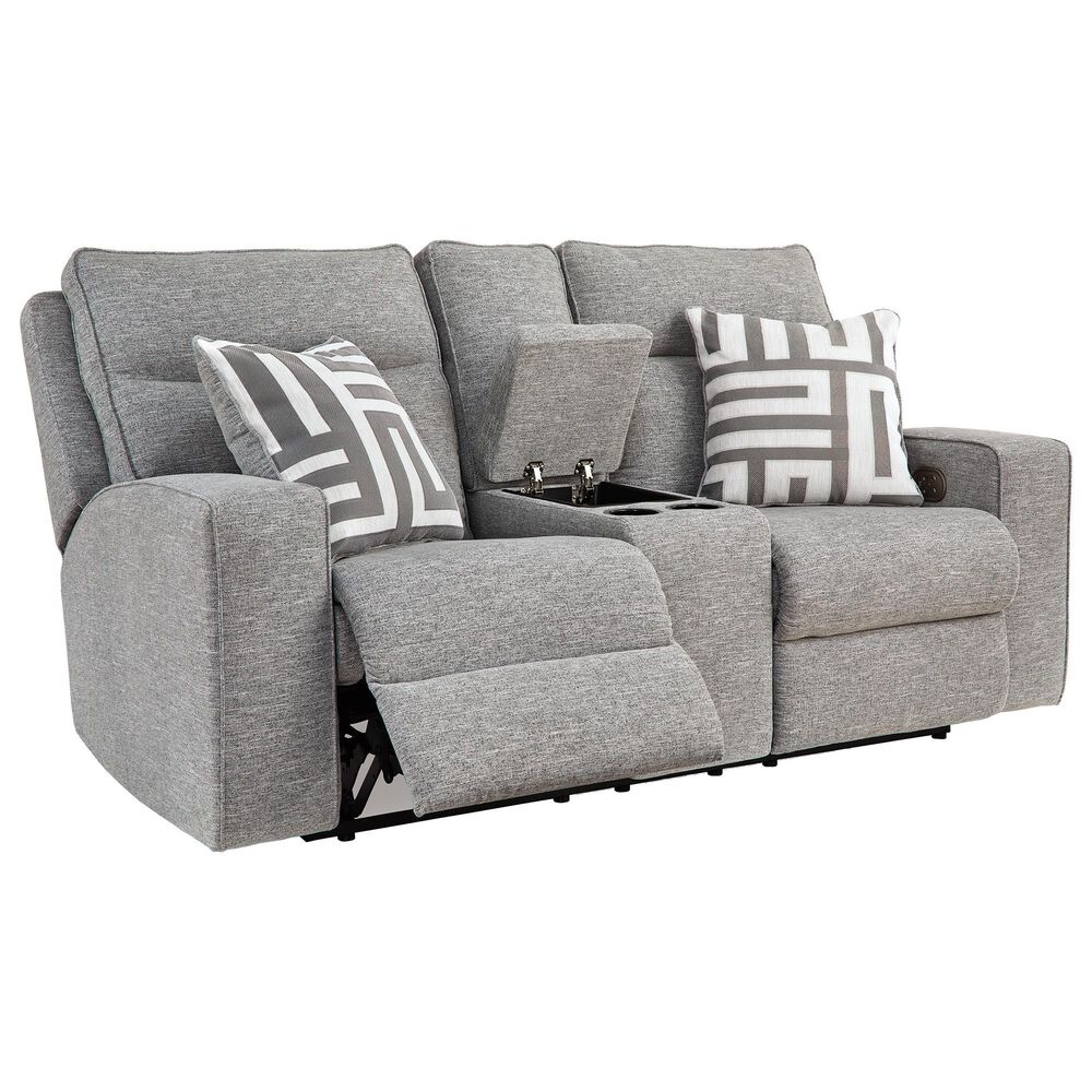 Ashley Biscoe Power Reclining Loveseat in Pewter, , large