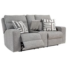 Signature Design by Ashley Biscoe Power Reclining Loveseat in Pewter