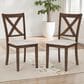 Linon Home Decor Warren X-Back Side Chair in Warm Brown (Set of 2), , large