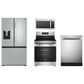 Midea 4-Piece Kitchen Package with 29.3 Cu. Ft. French Door Refrigerator and 6.3 Cu. Ft. Electric Range in Stainless Steel, , large