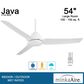 Minka-Aire Java 54" Ceiling Fan in Flat White, , large