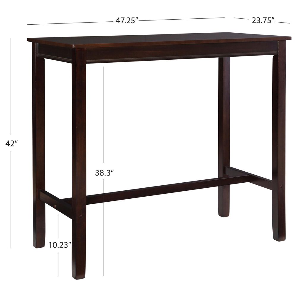Linon Home Decor Claridge Bar Height Pub Table in Walnut Brown - Table Only, , large