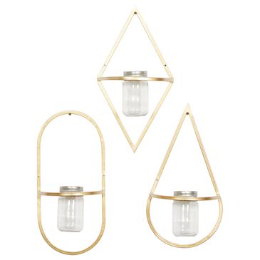 Maple and Jade 17" x 8" Assorted Wall Decor in Gold (Set of 3), , large