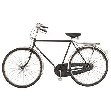 Maple and Jade 26" x 43" Bike Wall Decor in Silver and Black, , large