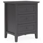Urban Home Grace 3-Drawer Nightstand in Raven Black, , large