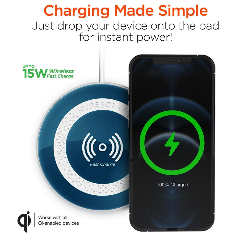 Hypercel ChargePad Pro 15W Wireless Fast Charger in Blue, , large