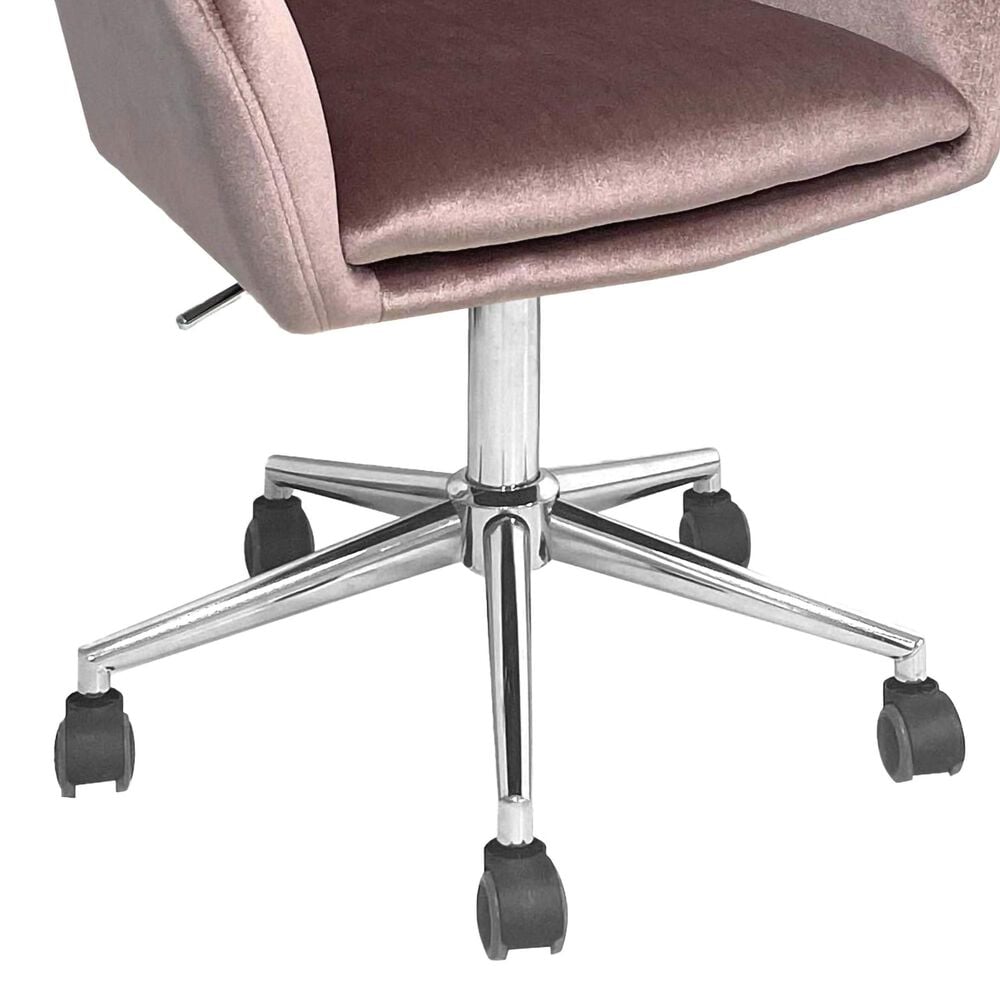 Impressions Vanity Sadie Swivel Vanity Chair with Pink Cushion in Silver Chrome, , large