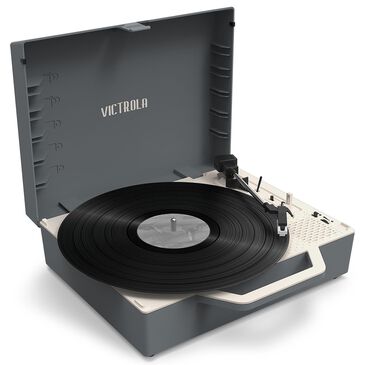 Victrola Re-Spin Sustainable Bluetooth Suitcase Record Player in Graphite Grey, , large