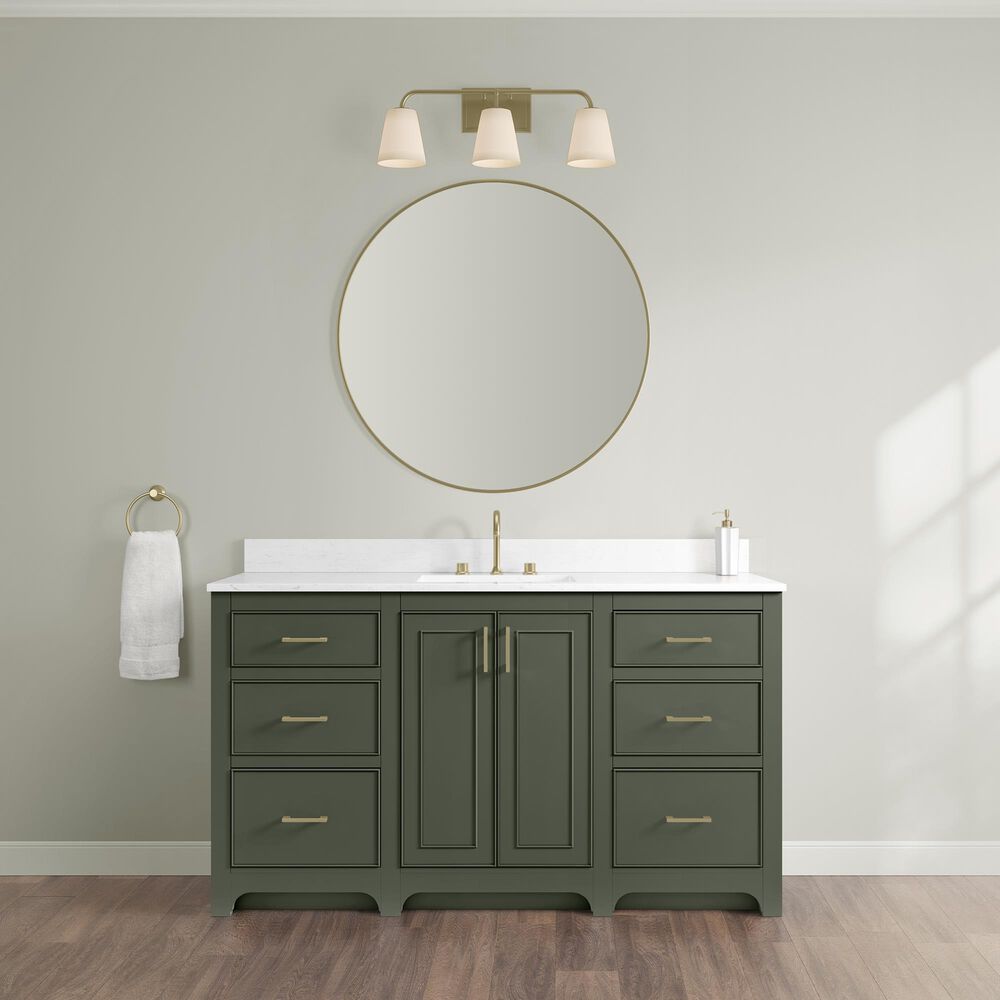 37B Lucerne 60" Single Bathroom Vanity in Deep Olive Green with Marble Top and Backsplash, , large