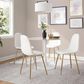 LumiSource Pebble Modern Table with White Metal Base and White Marble Veneer Table Top by LumiSource, , large